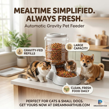 Plastic Pet Food Dispenser 3.8L Large Capacity Self-Dispensing Gravity Pet Feeder Cat Dog Feeding Bowl Automatic Feeding Pet Supplies Cat Food Dispenser