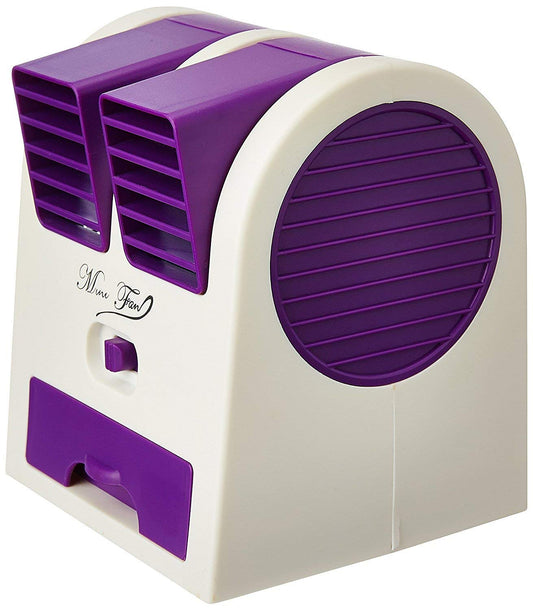 2-in-1 Portable Mini Air Cooler & Desktop Fan (USB/Battery Powered)