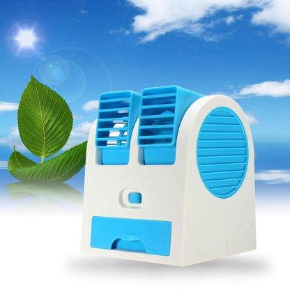 2-in-1 Portable Mini Air Cooler & Desktop Fan (USB/Battery Powered)