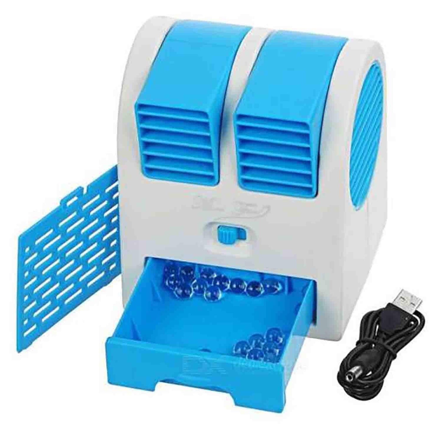 2-in-1 Portable Mini Air Cooler & Desktop Fan (USB/Battery Powered)