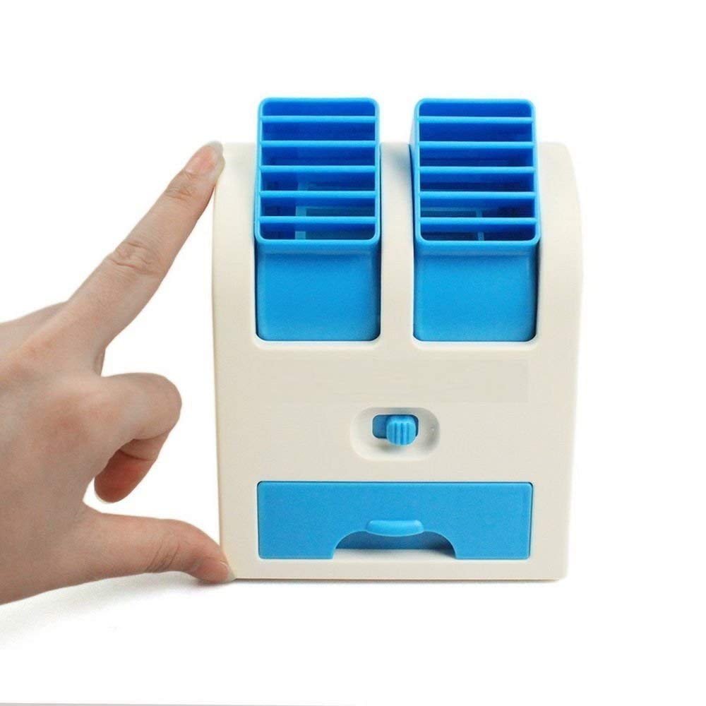 2-in-1 Portable Mini Air Cooler & Desktop Fan (USB/Battery Powered)