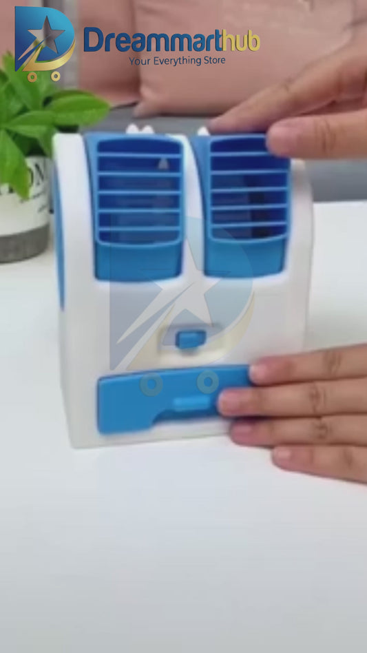 2-in-1 Portable Mini Air Cooler & Desktop Fan (USB/Battery Powered)