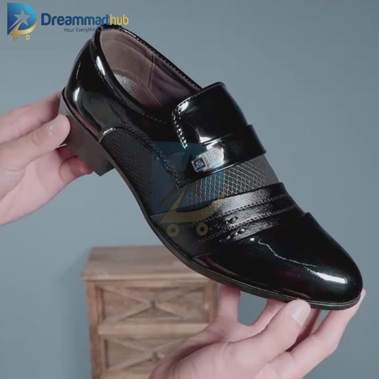 Elegant Men’s Black Slip-On Formal Shoes – Sleek & Comfortable